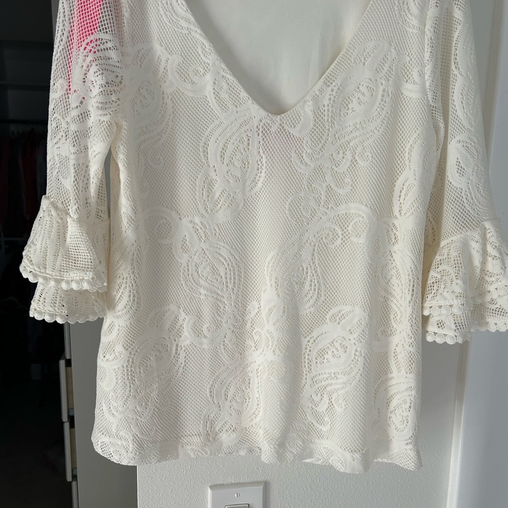 Lilly Pulitzer off white crochet size M